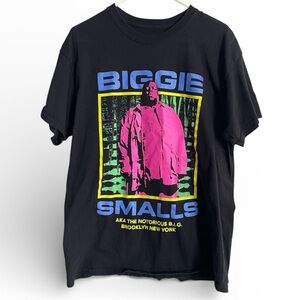 Biggie Smalls Graphic T-Shirt with Pink and Blue Design